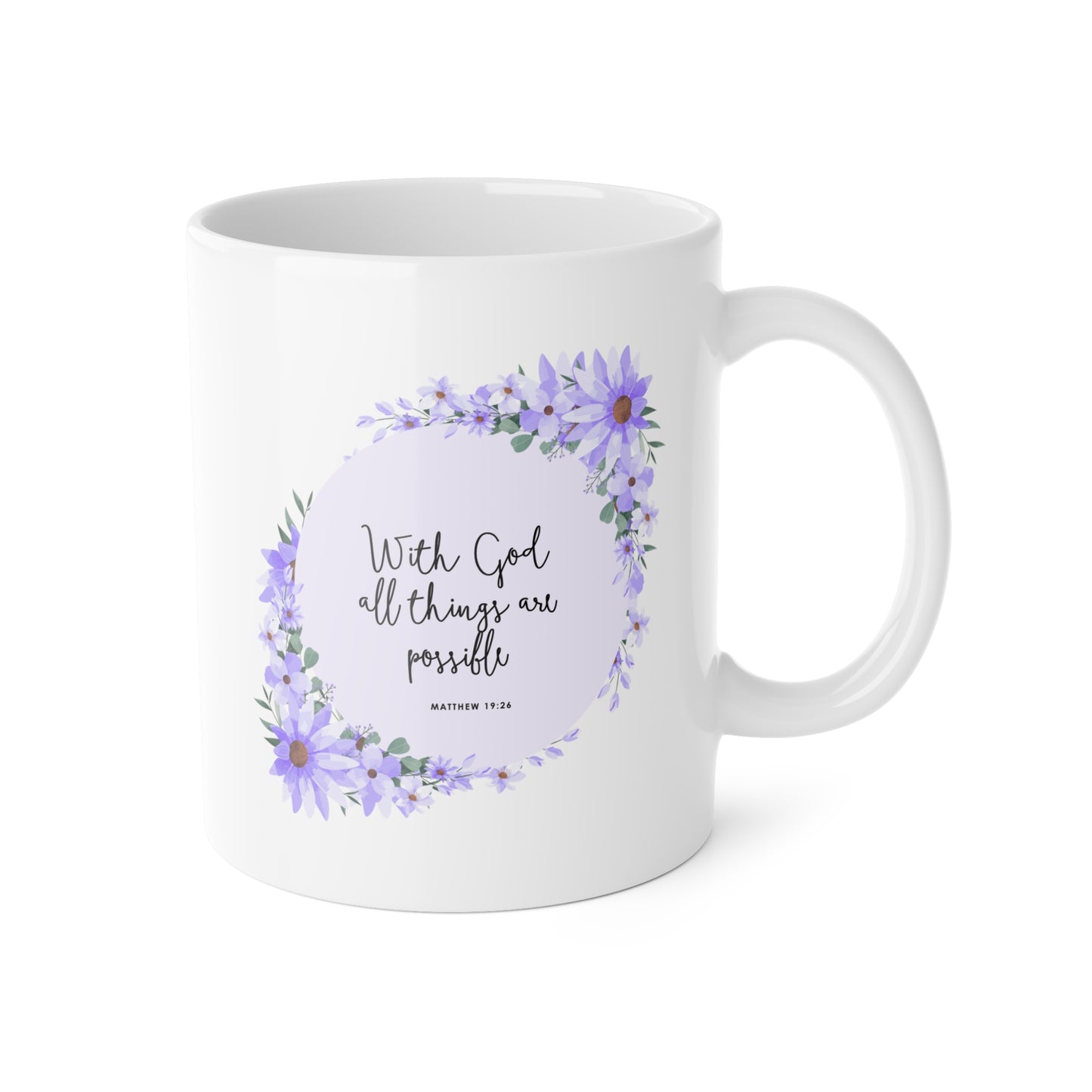 Inspirational Floral Mug - "With God All Things Are Possible" - Perfect Gift for Faith and Encouragement