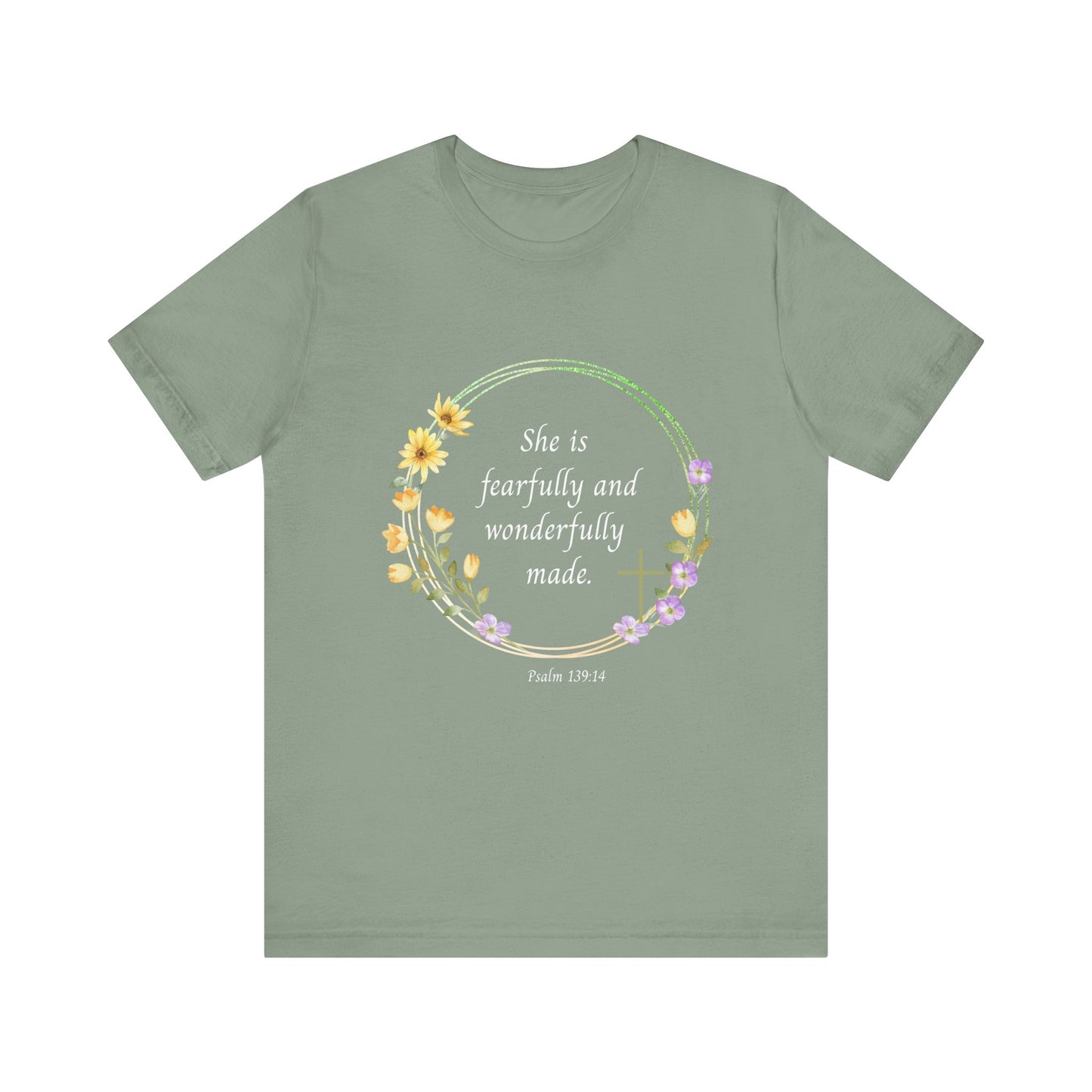 Fearfully and Wonderfully Made Floral T-Shirt | Unisex Inspirational Tee