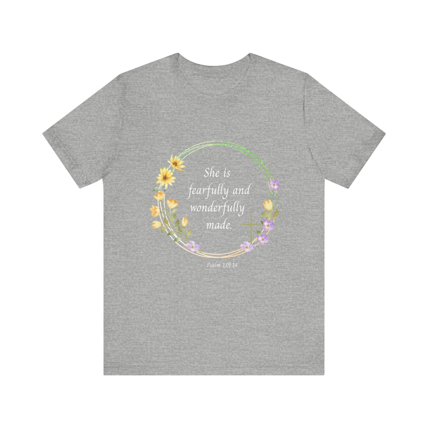 Fearfully and Wonderfully Made Floral T-Shirt | Unisex Inspirational Tee