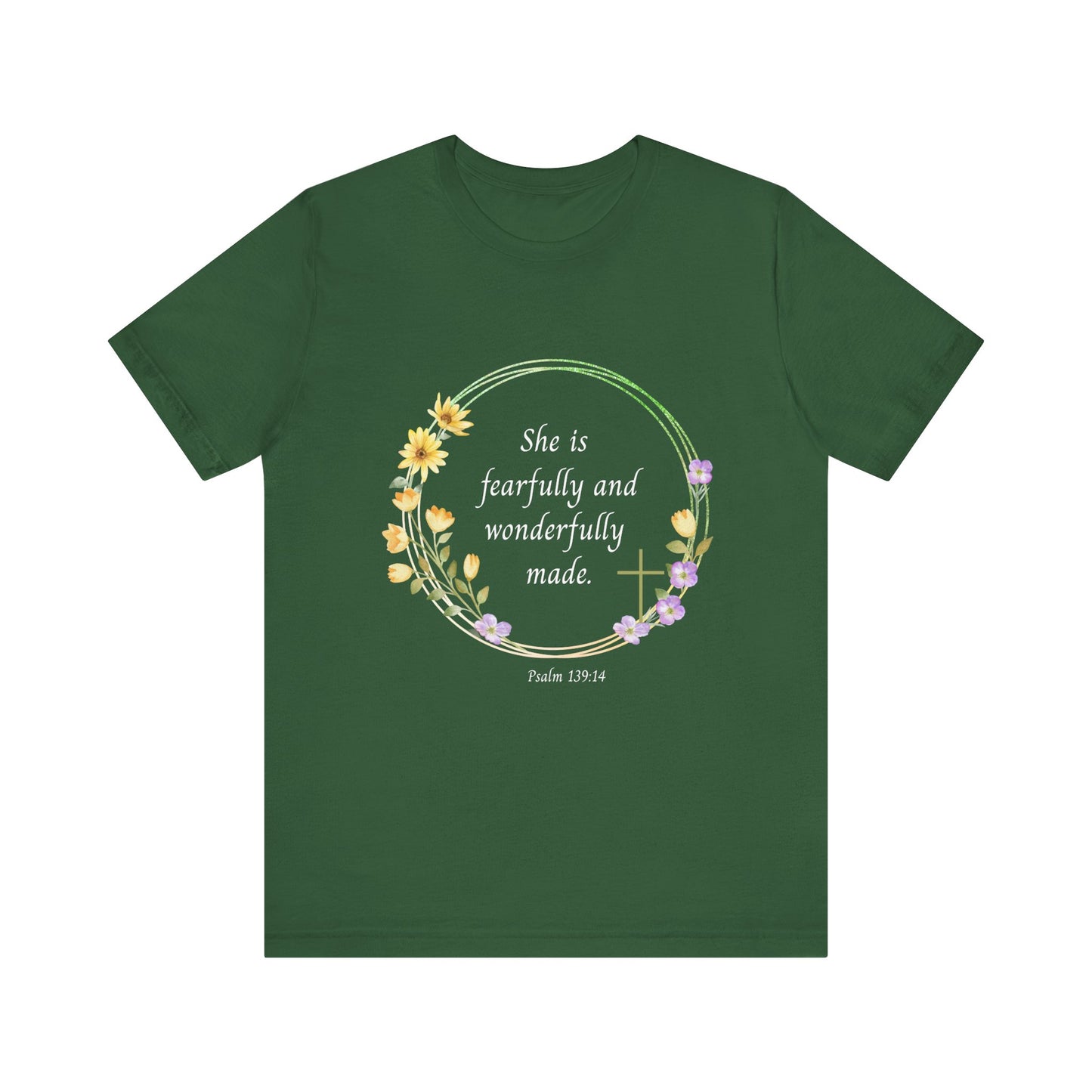 Fearfully and Wonderfully Made Floral T-Shirt | Unisex Inspirational Tee