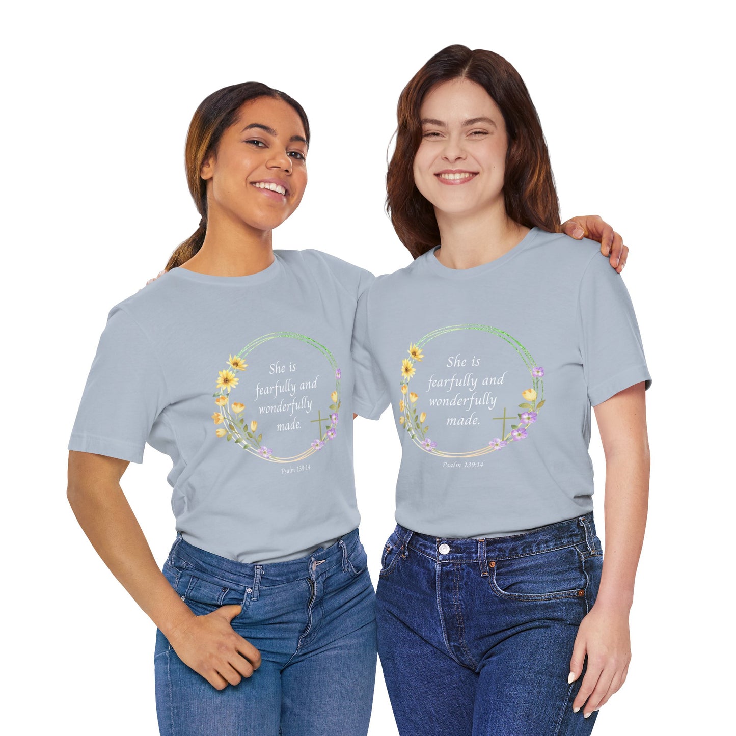 Fearfully and Wonderfully Made Floral T-Shirt | Unisex Inspirational Tee