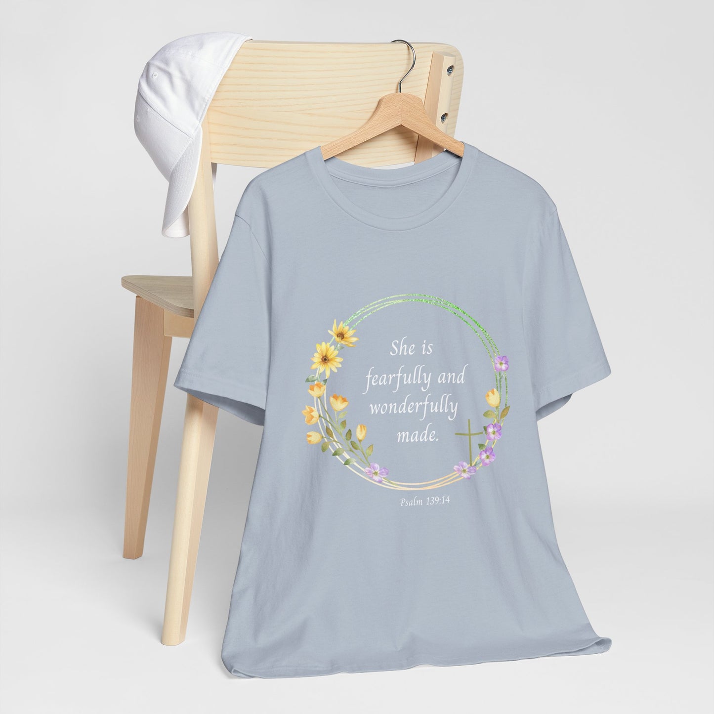 Fearfully and Wonderfully Made Floral T-Shirt | Unisex Inspirational Tee
