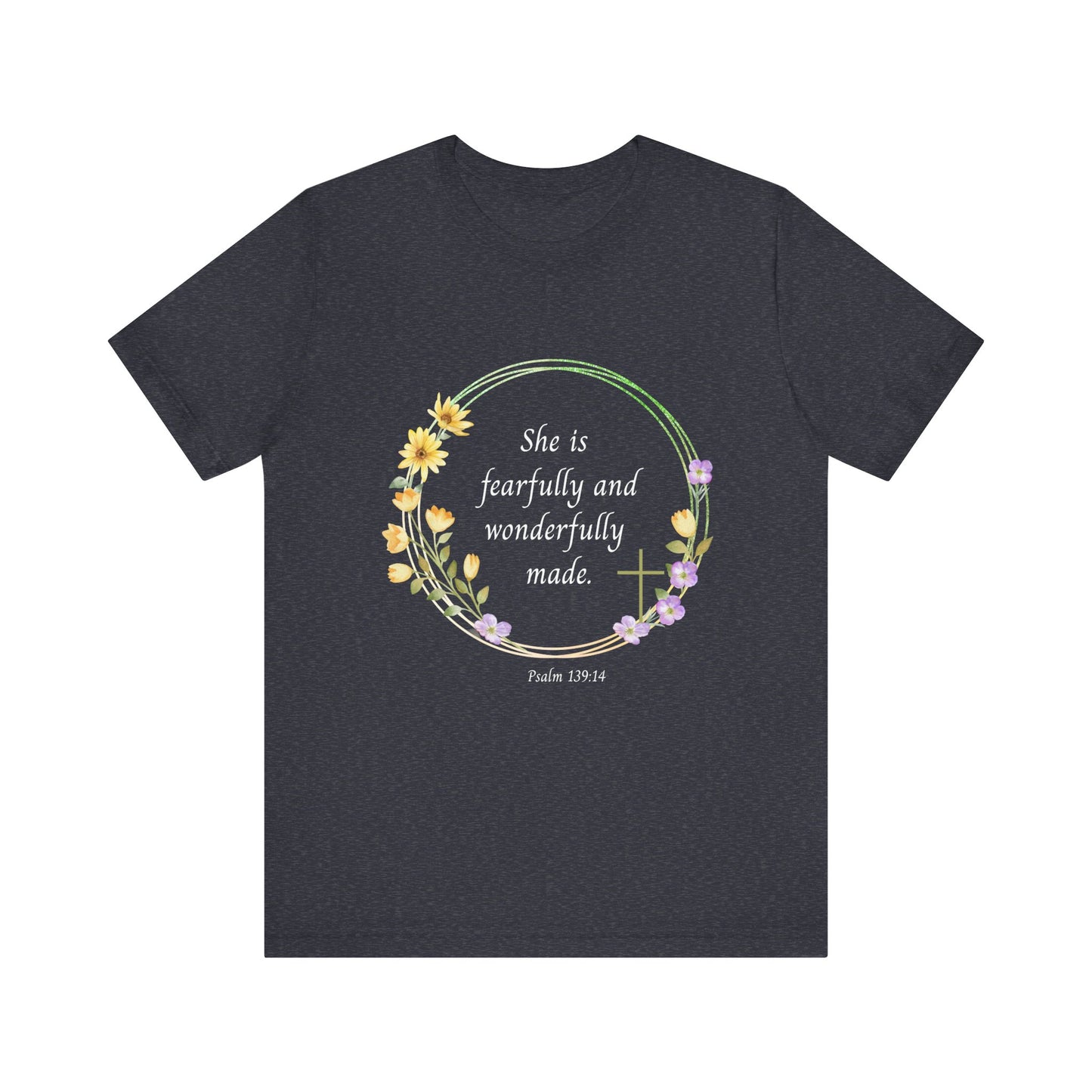 Fearfully and Wonderfully Made Floral T-Shirt | Unisex Inspirational Tee