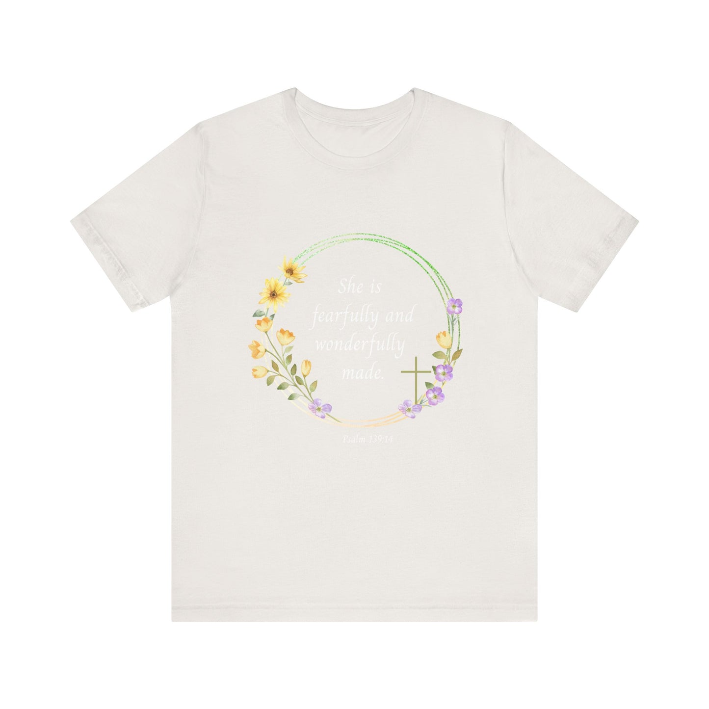 Fearfully and Wonderfully Made Floral T-Shirt | Unisex Inspirational Tee