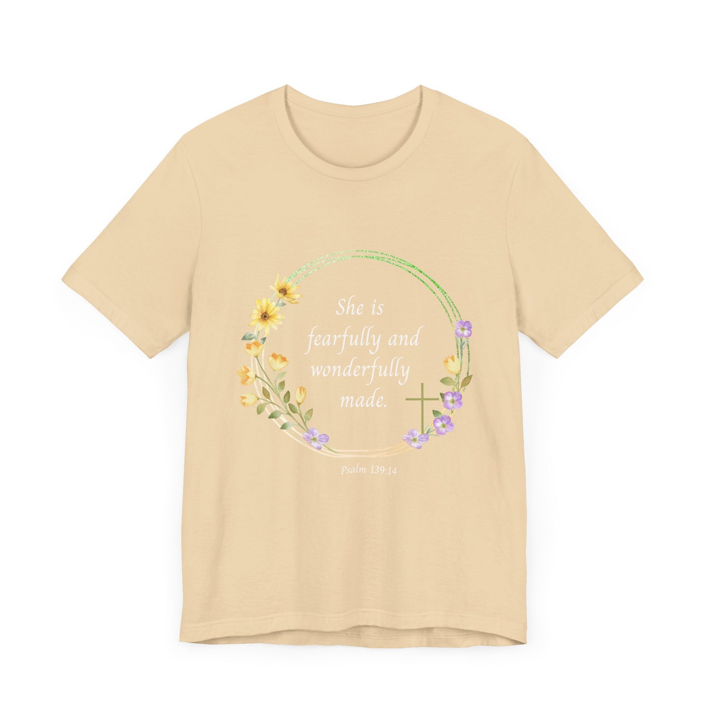 Fearfully and Wonderfully Made Floral T-Shirt | Unisex Inspirational Tee