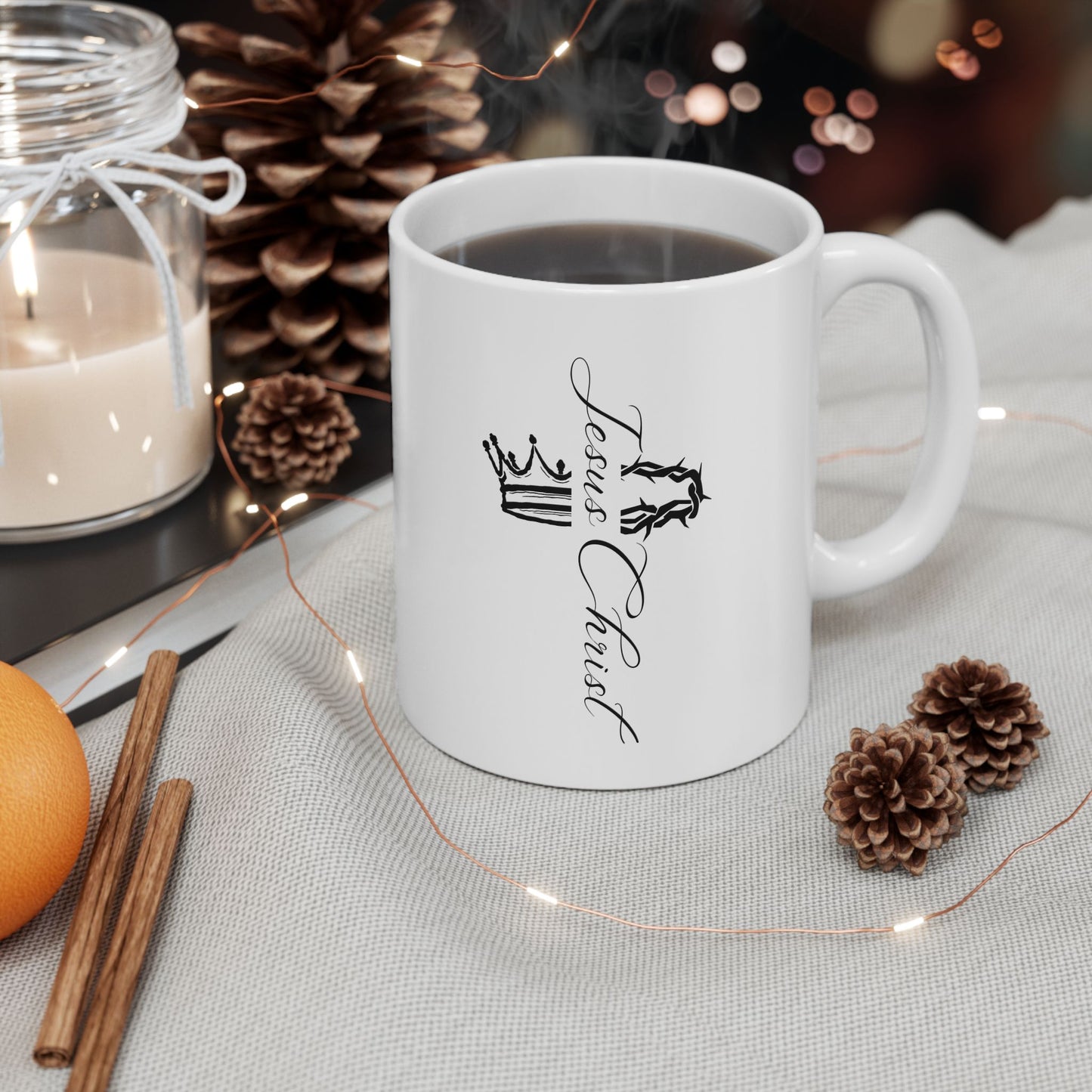 Crown Design Ceramic Mug - 11oz & 15oz Coffee Cup for Royalty Vibes