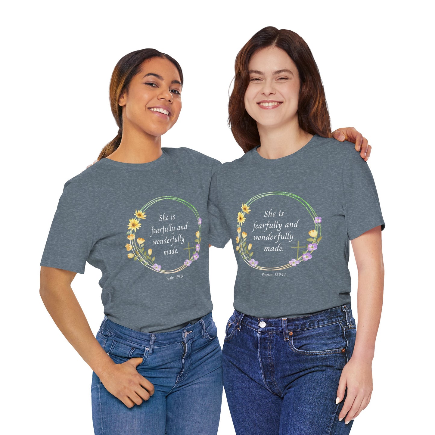 Fearfully and Wonderfully Made Floral T-Shirt | Unisex Inspirational Tee