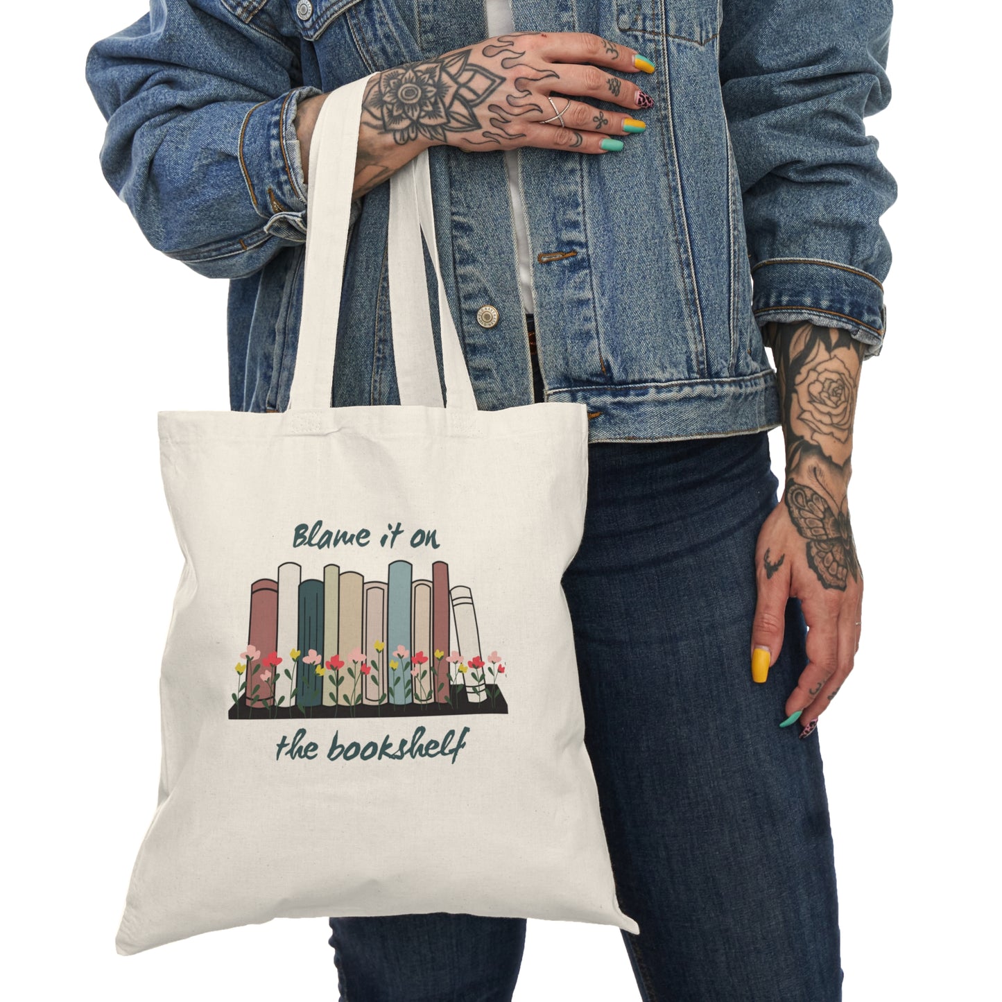 Blame It On The Bookshelf Natural Tote Bag
