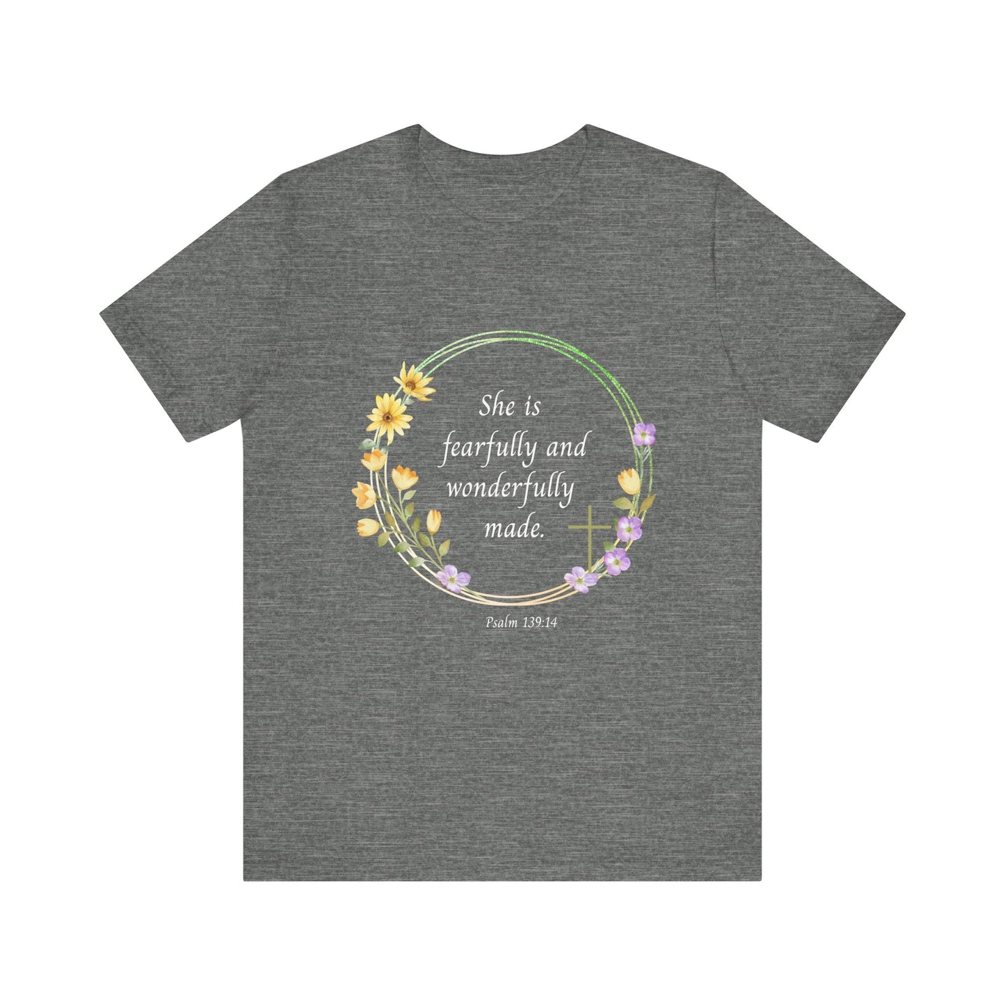 Fearfully and Wonderfully Made Floral T-Shirt | Unisex Inspirational Tee