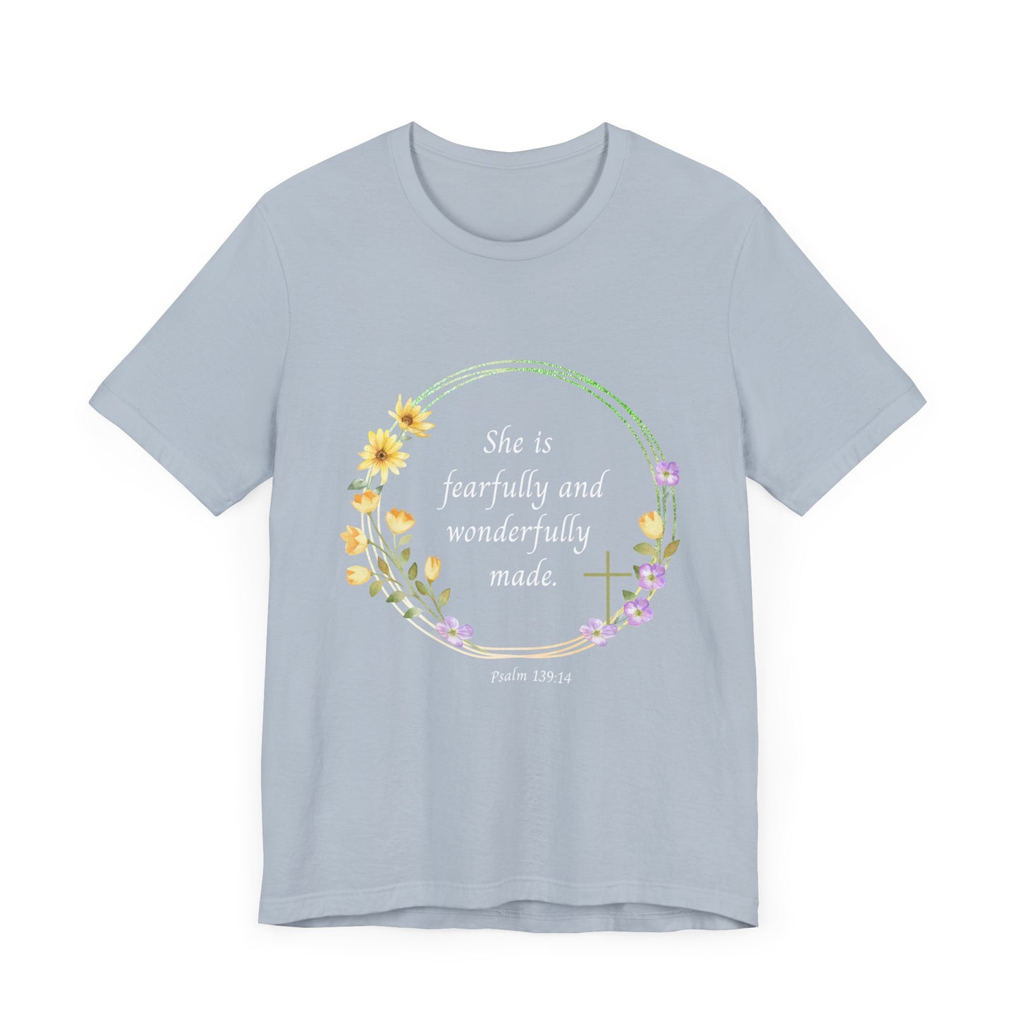 Fearfully and Wonderfully Made Floral T-Shirt | Unisex Inspirational Tee