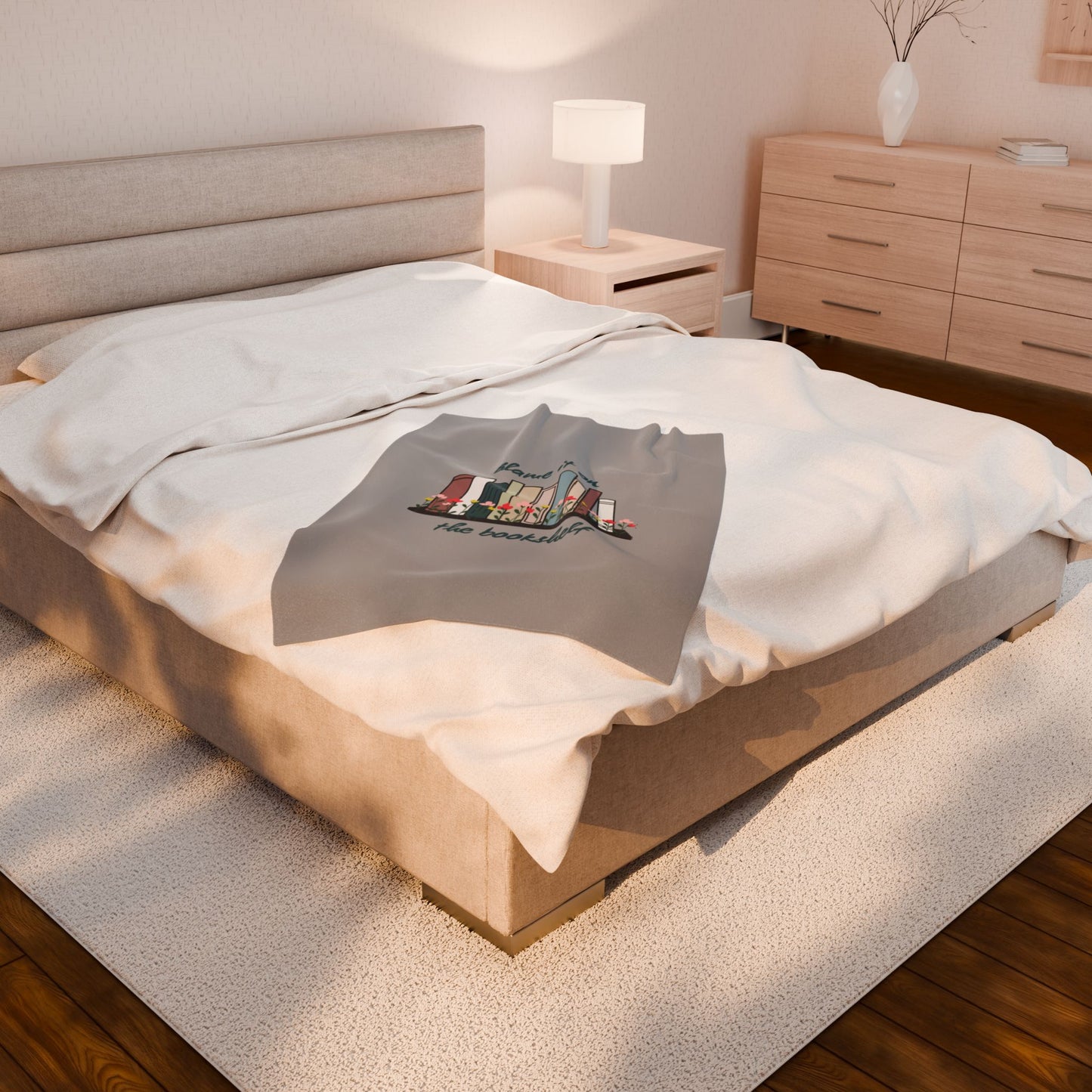 "Blame it on the Bookshelf" Velveteen Blanket