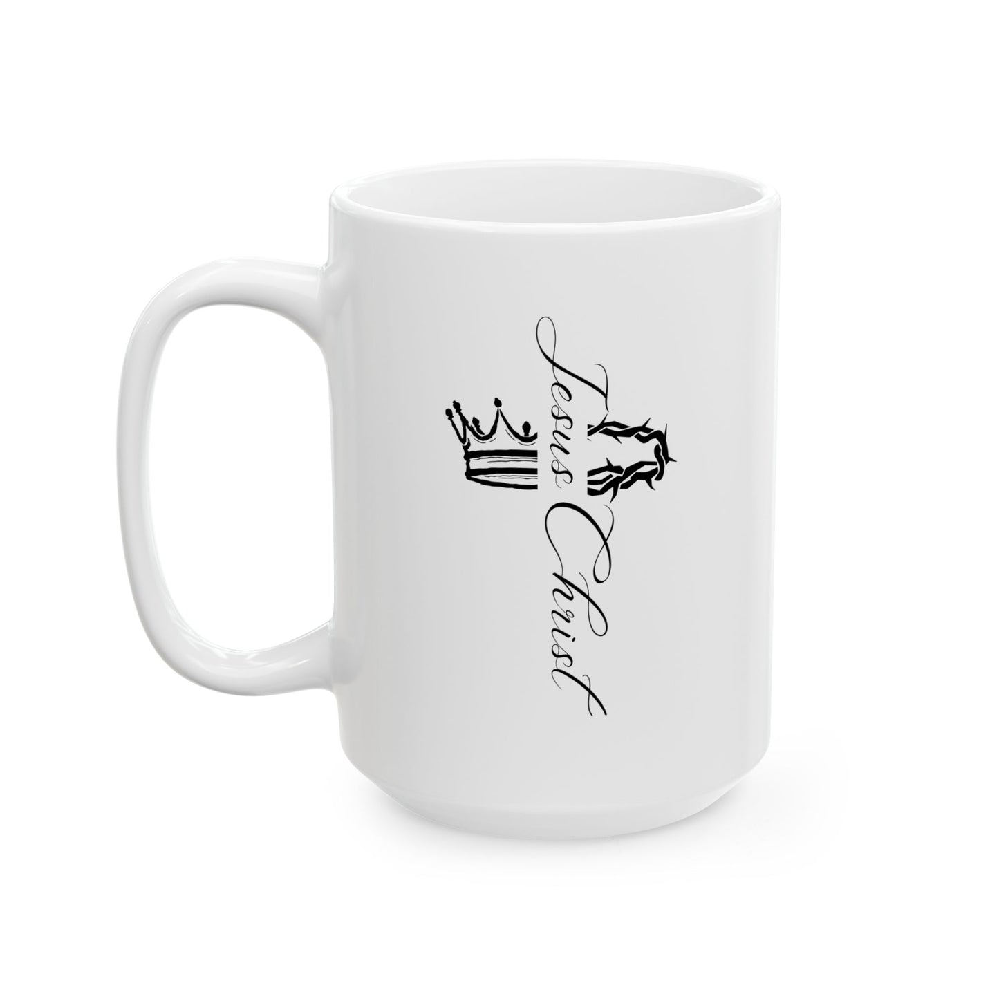 Crown Design Ceramic Mug - 11oz & 15oz Coffee Cup for Royalty Vibes
