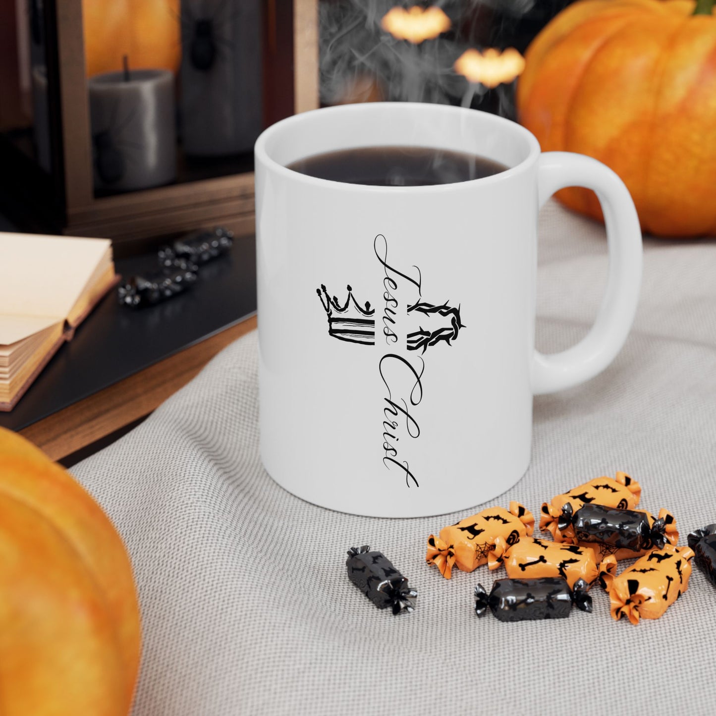 Crown Design Ceramic Mug - 11oz & 15oz Coffee Cup for Royalty Vibes