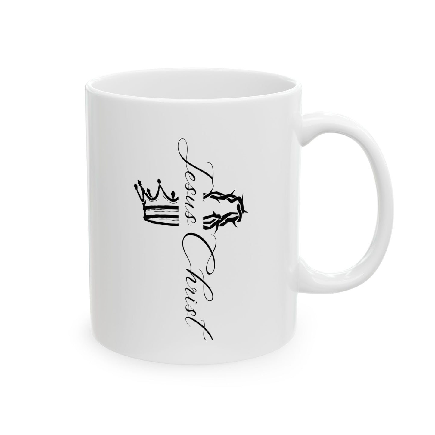 Crown Design Ceramic Mug - 11oz & 15oz Coffee Cup for Royalty Vibes