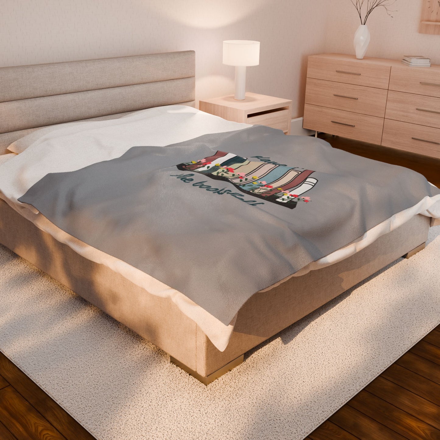 "Blame it on the Bookshelf" Velveteen Blanket
