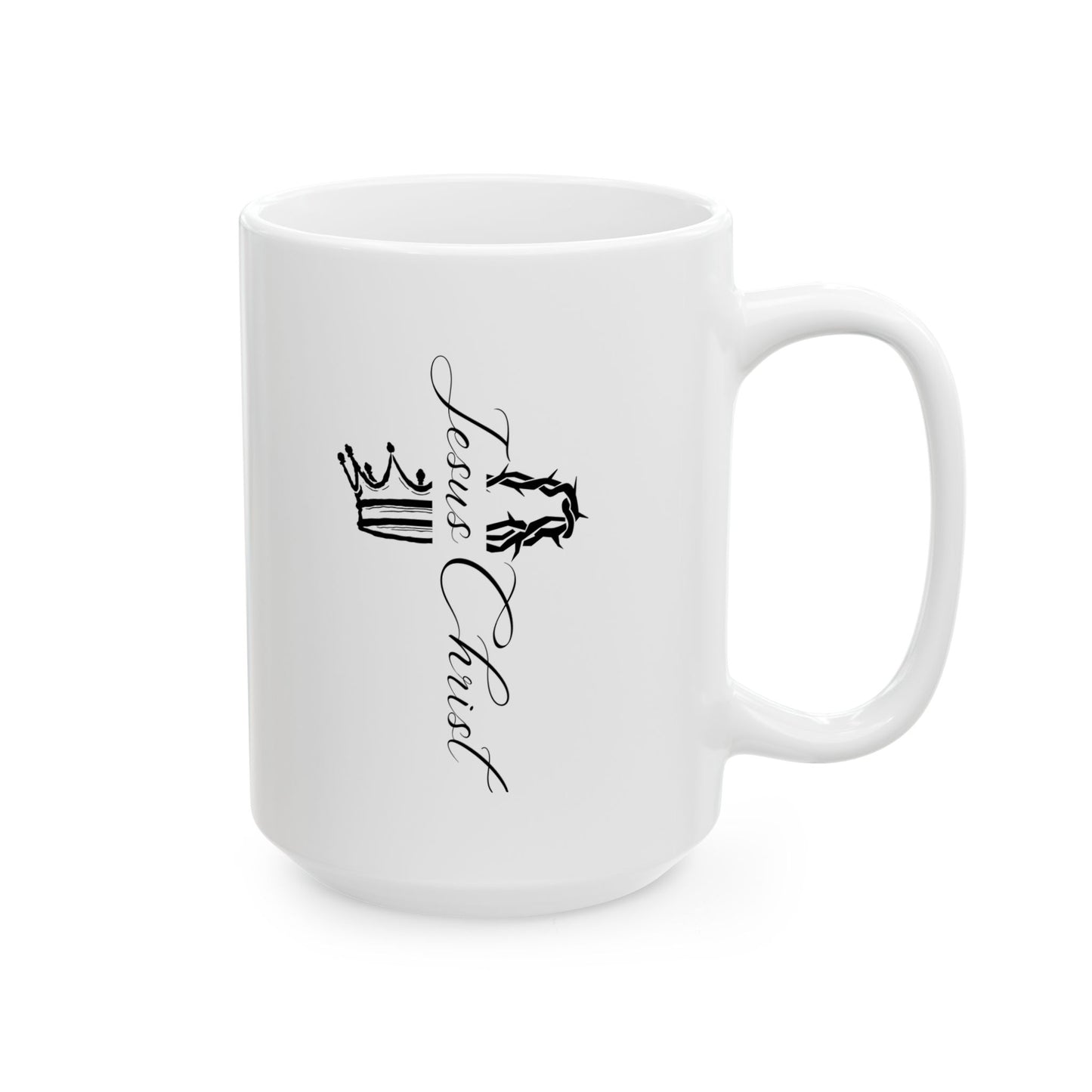 Crown Design Ceramic Mug - 11oz & 15oz Coffee Cup for Royalty Vibes