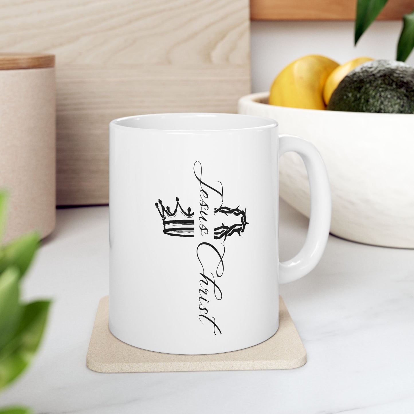 Crown Design Ceramic Mug - 11oz & 15oz Coffee Cup for Royalty Vibes