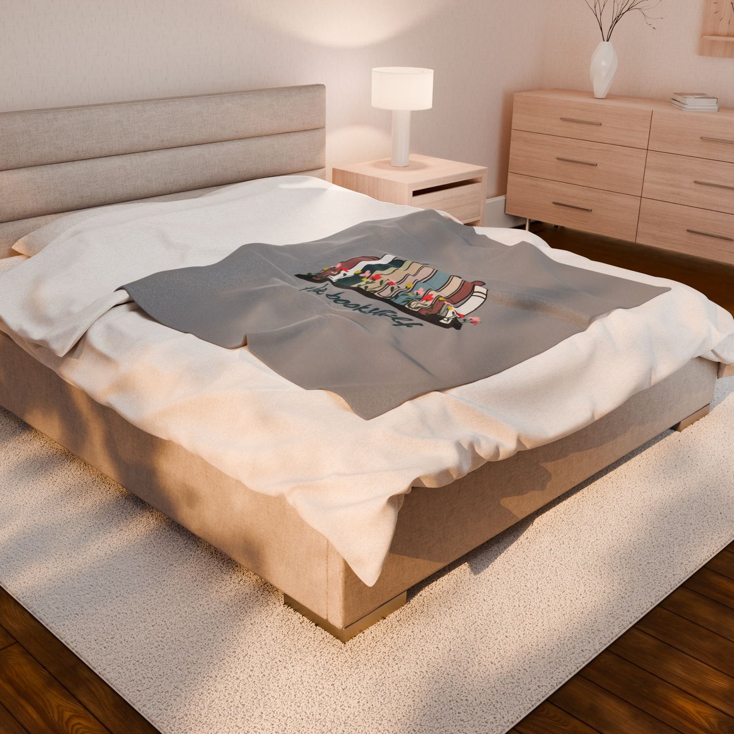 "Blame it on the Bookshelf" Velveteen Blanket