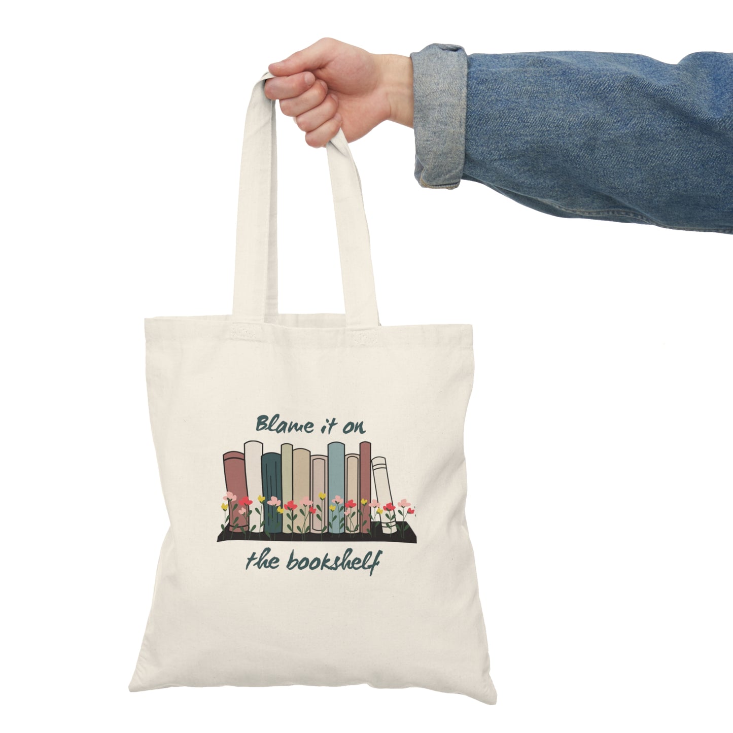 Blame It On The Bookshelf Natural Tote Bag
