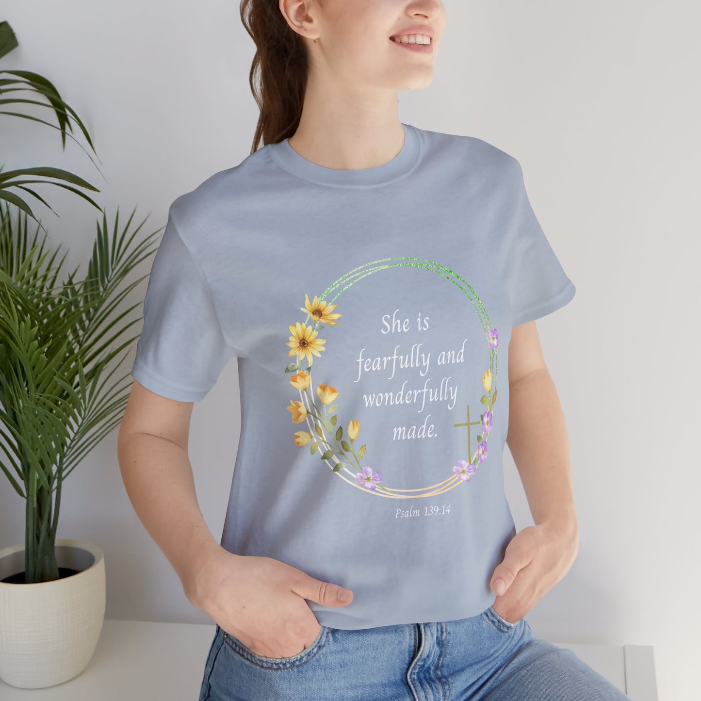 Fearfully and Wonderfully Made Floral T-Shirt | Unisex Inspirational Tee